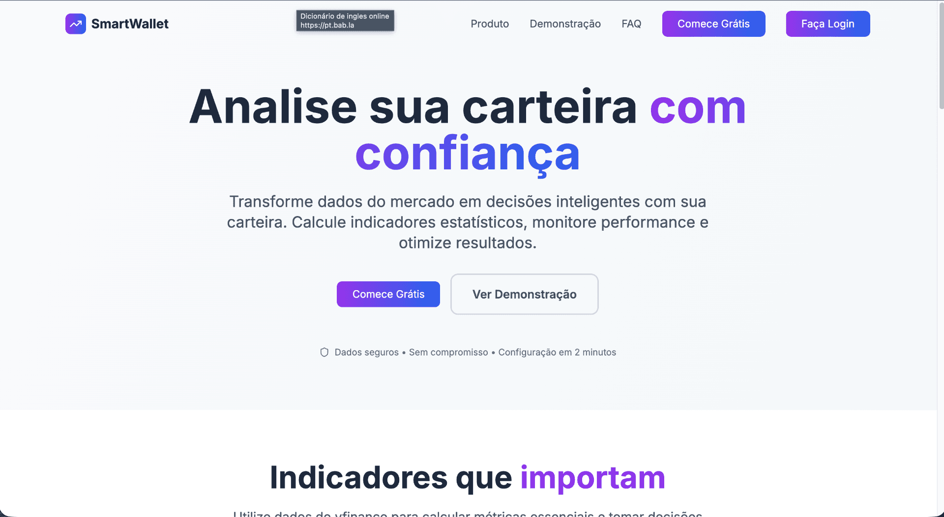 SmartWallet: plataforma de análise para corretores